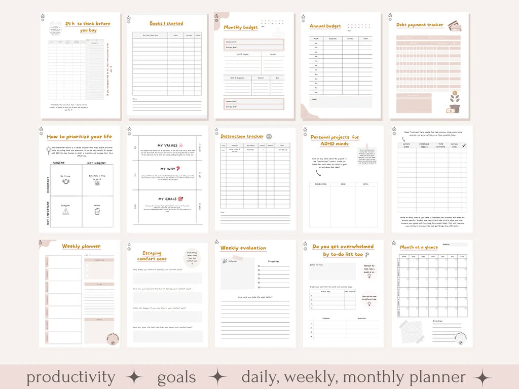 1000+ ADHD & Mental Health Canva Templates