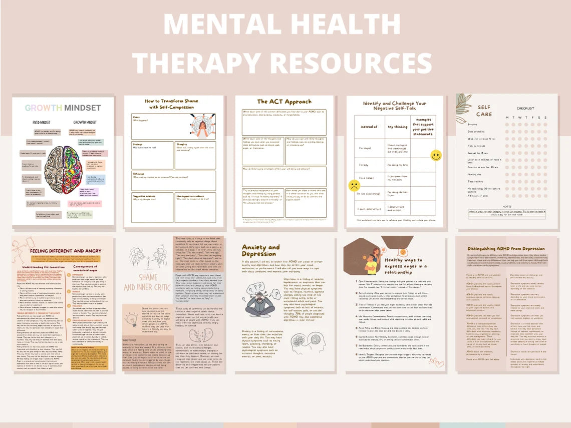 1000+ ADHD & Mental Health Canva Templates