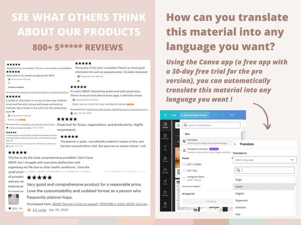 1000+ ADHD & Mental Health Canva Templates