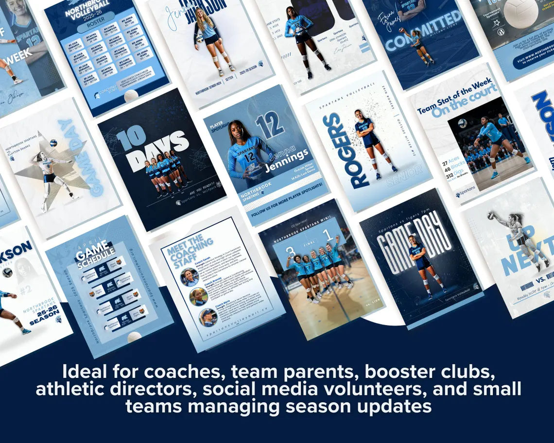 VOLLEYBALL SOCIAL MEDIA TEMPLATES — 78 Canva Graphics + Strategy Guide