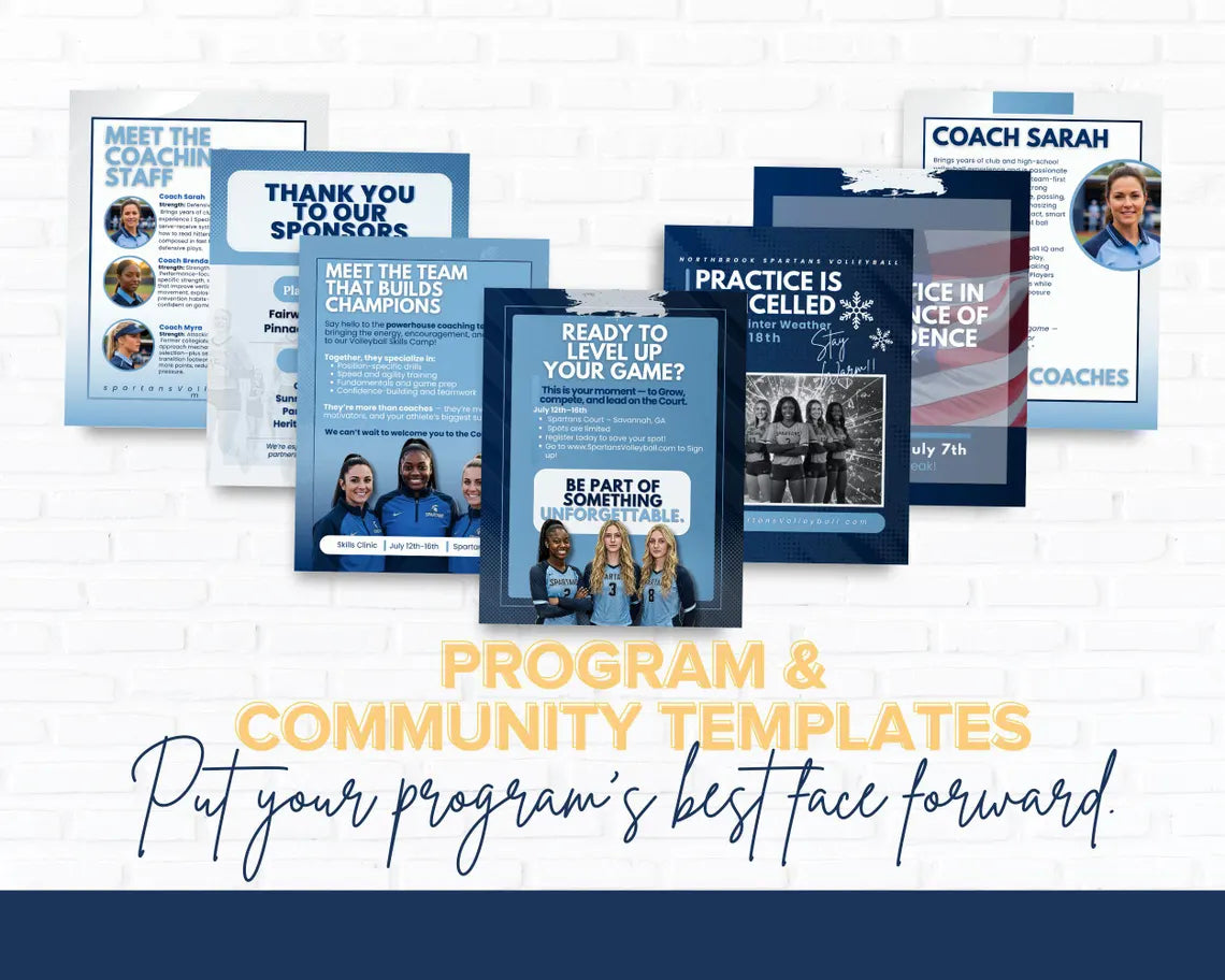 VOLLEYBALL SOCIAL MEDIA TEMPLATES — 78 Canva Graphics + Strategy Guide