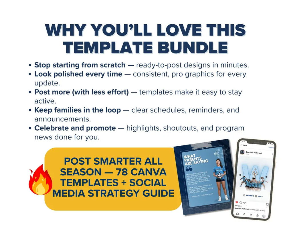 Volleyball Social Media Templates | 78 Canva Graphics