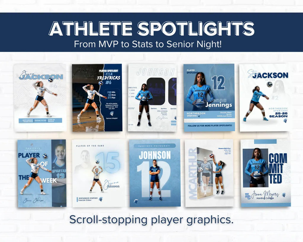 Volleyball Social Media Templates | 78 Canva Graphics