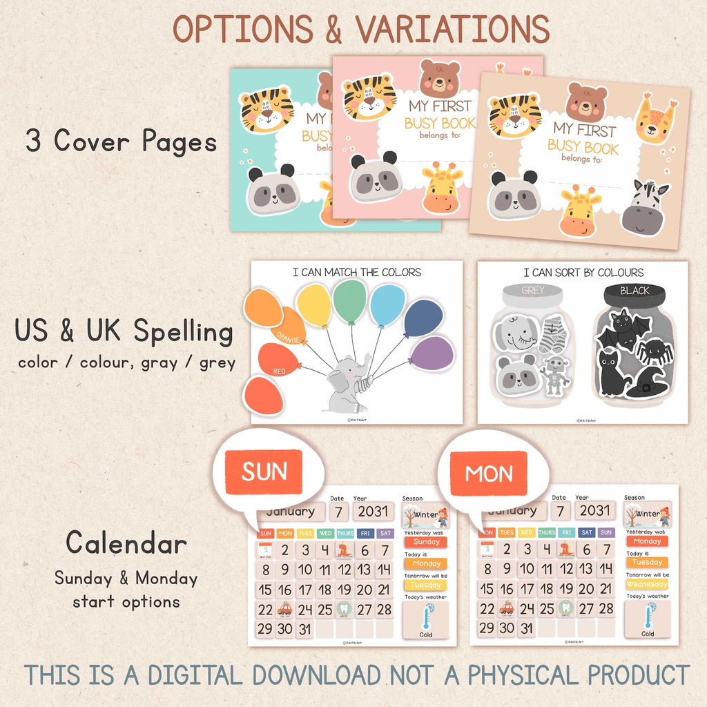Toddler Busy Book Printable