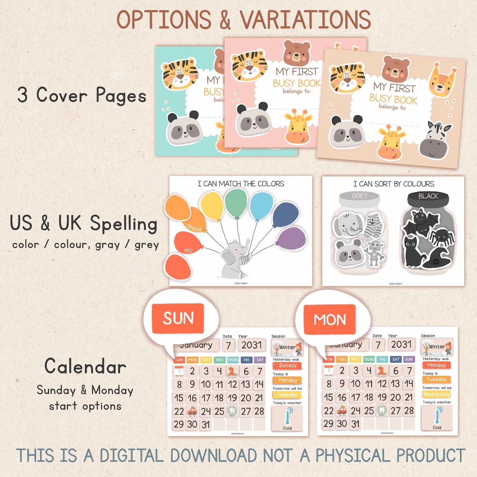 Toddler Busy Book Printable