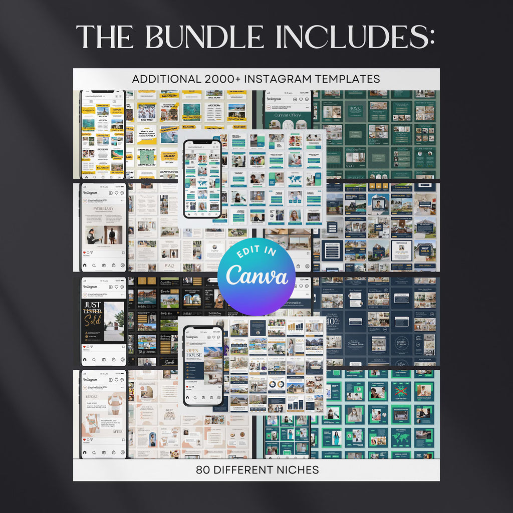 60,000 Instagram Templates Bundle with PLR & MRR