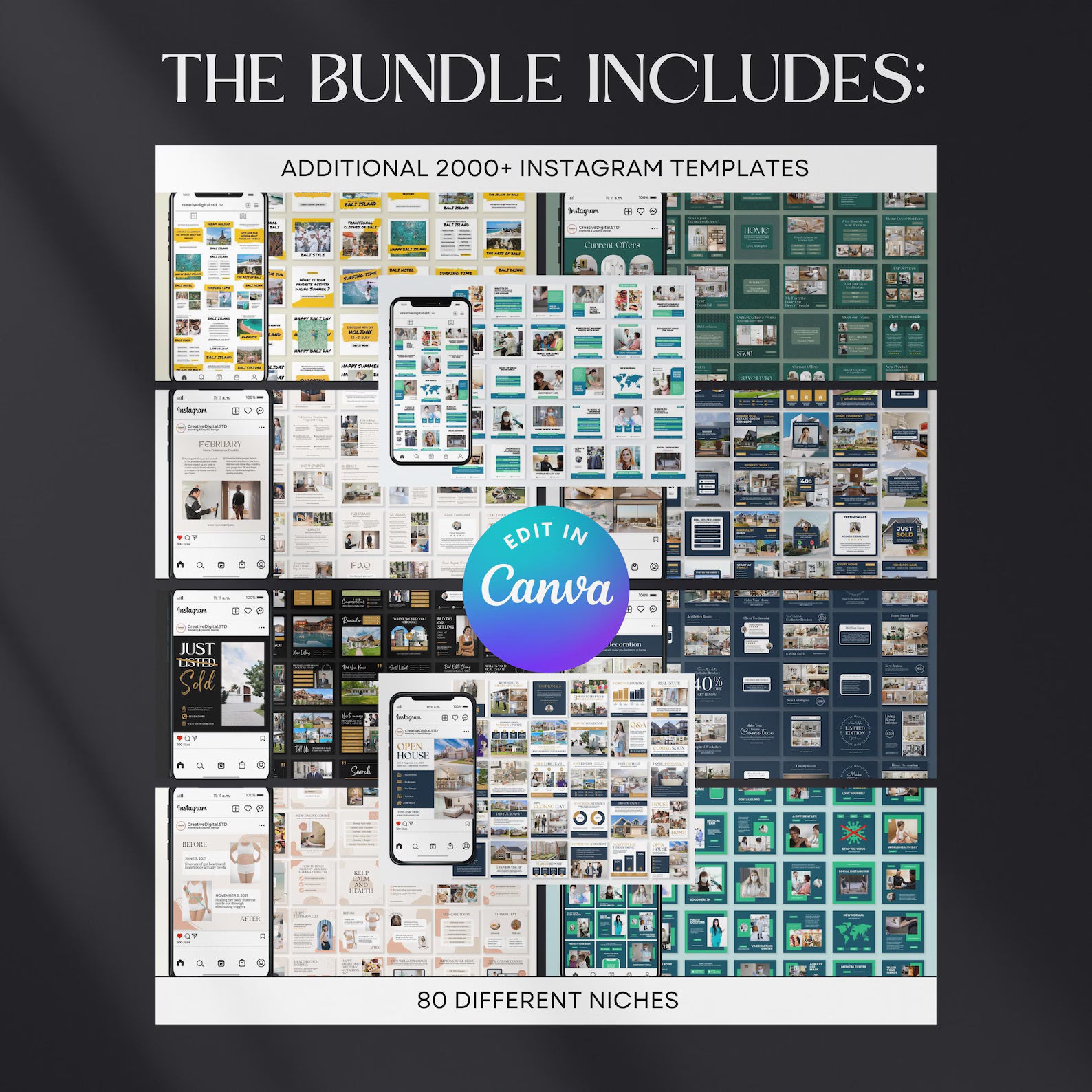 60,000 Instagram Templates Bundle with PLR & MRR