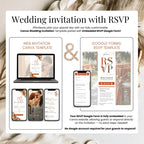 Burnt Orange Digital Wedding Invitation