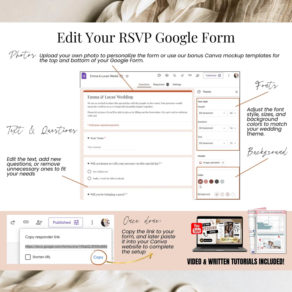 Burnt Orange Digital Wedding Invitation