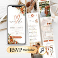 Burnt Orange Digital Wedding Invitation