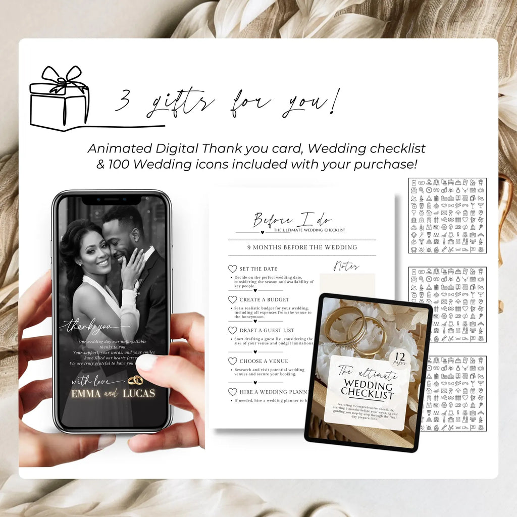 Burnt Orange Digital Wedding Invitation