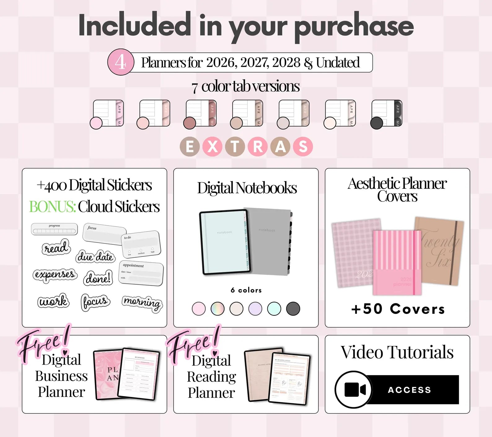 Digital Planner 2026–2028 & Undated | iPad, GoodNotes, Notability