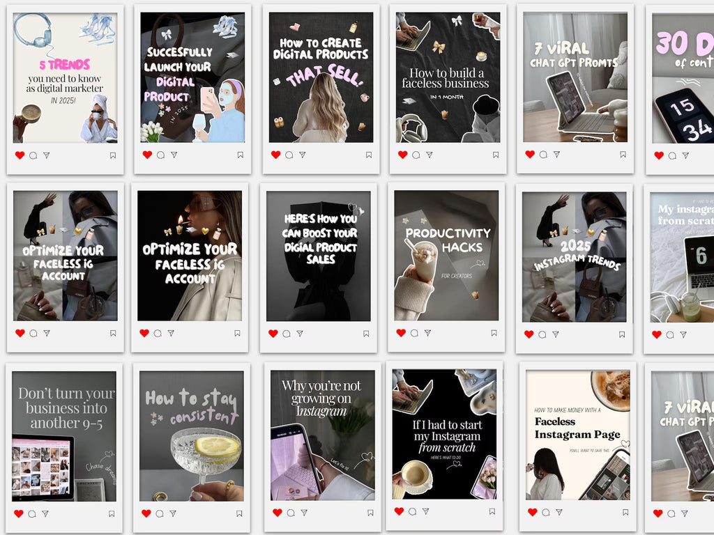 400 Faceless Instagram Carousel Templates