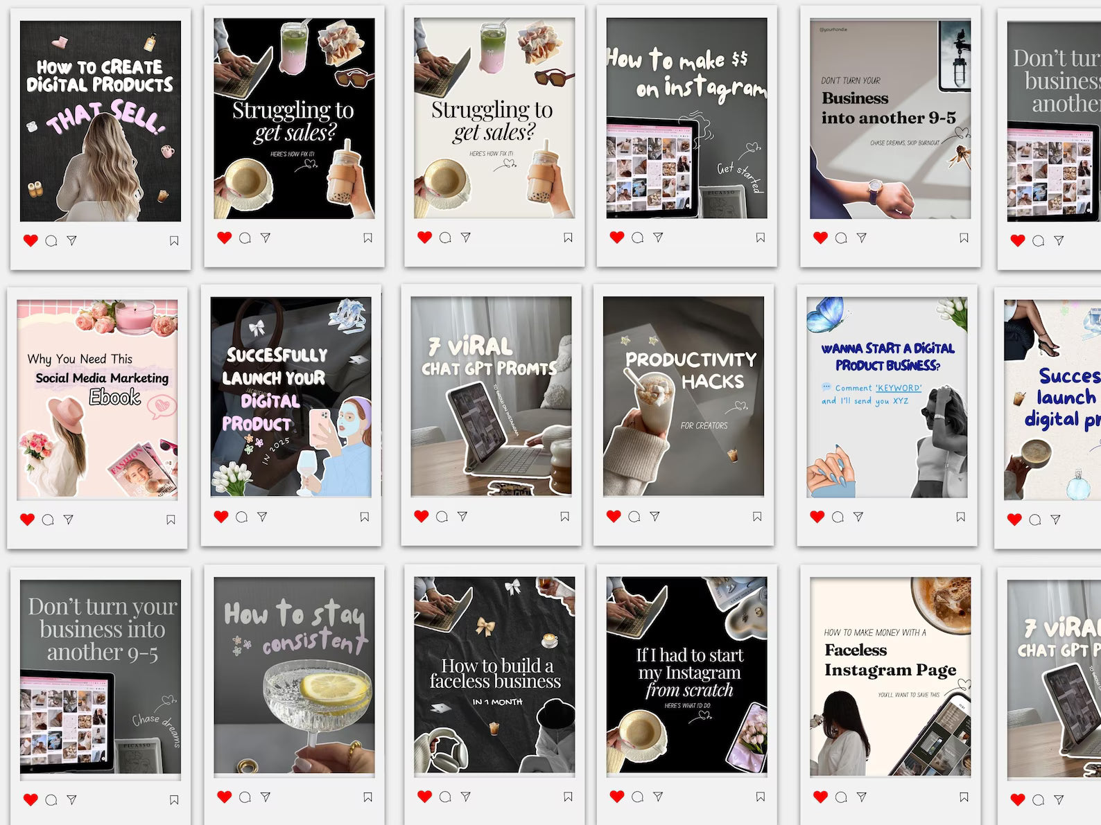 400 Faceless Instagram Carousel Templates