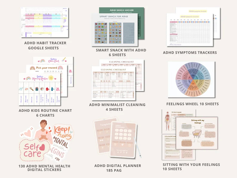 1000+ ADHD & Mental Health Canva Templates