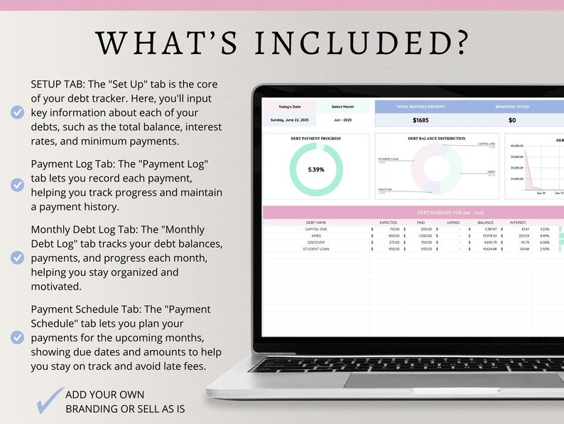 PLR Debt Tracker Spreadsheet: Google Sheets, Debt Snowball & Avalanche Calculator