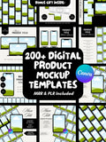 200+ Digital Product Mockup Templates with MRR PLR, Personalize Canva Templates, Social Media Manager Kit Master Resell Rights Private Label