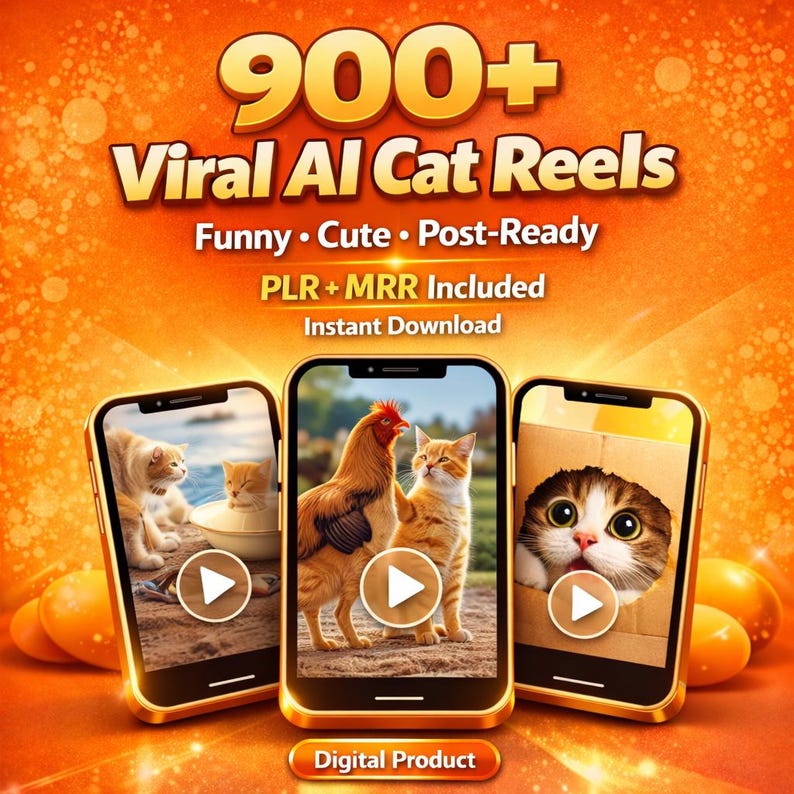 900 AI-generated viral cat reels